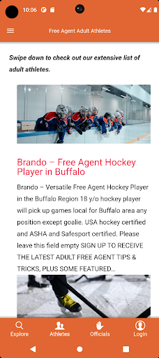Android application Find a player - Find a Team screenshort