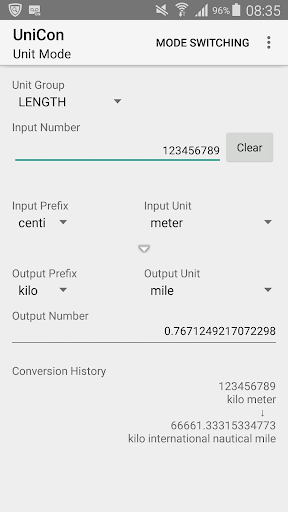 Android application UniCon - Unit Converter screenshort