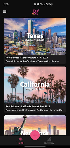 Android application ReefTrace Live screenshort