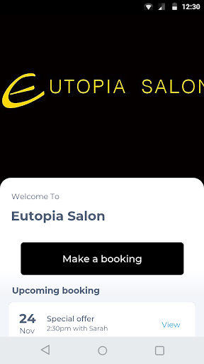 Android application Eutopia Salon screenshort