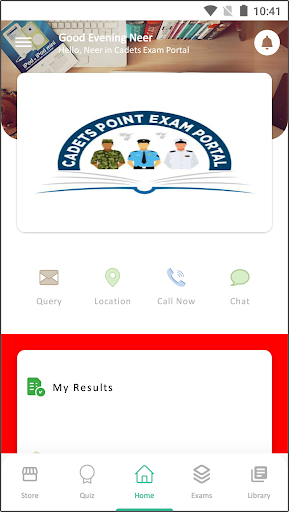 Cadets Exam Portal Screen 2