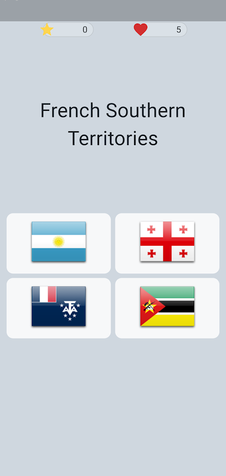 Flags & Countries Quiz Screen 2