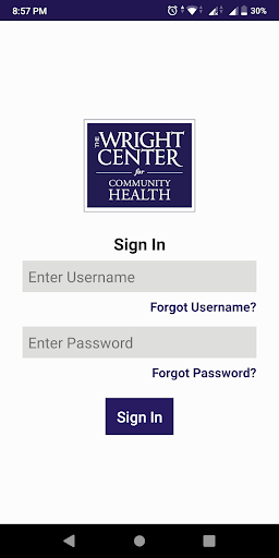 Android application Wright Center Care Management screenshort