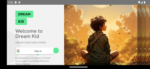 Android application Dream Kid AI screenshort