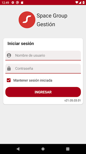 Android application Space Group Gestión screenshort