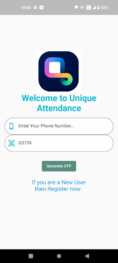 Android application UNIQ ATTENDANCE screenshort