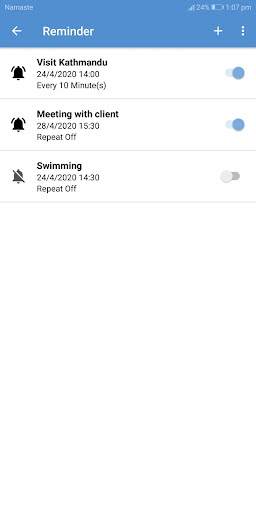 Reminder Screen 3