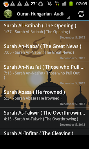 Android application Quran Hungarian Translation screenshort