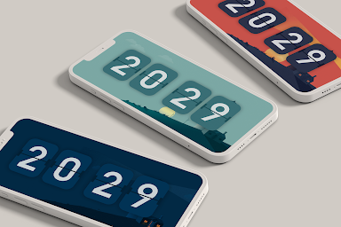 Flip clock & floating widget