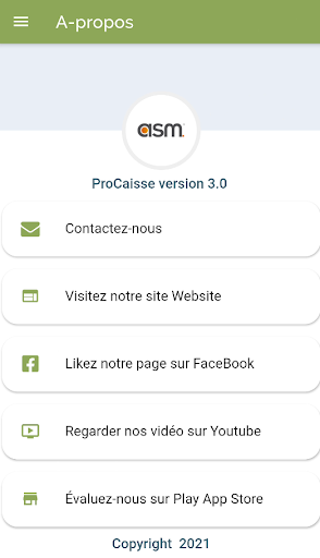 Android application ProCaisse Mobile screenshort