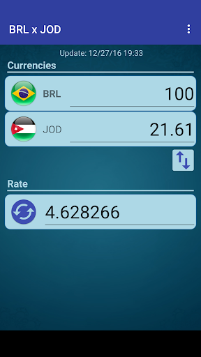 Android application Brazil Real x Jordanian Dinar screenshort