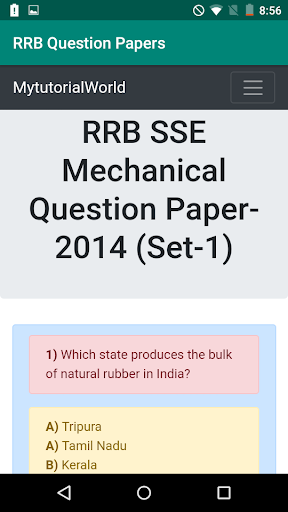 Android application RRB Question Papers screenshort