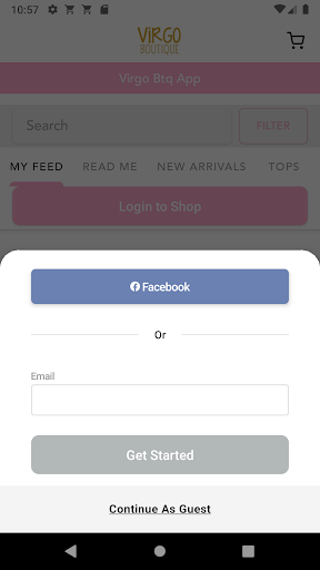 Android application Virgo Boutique screenshort