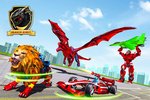 Android application Dragon Robot - Car Robot Game screenshort