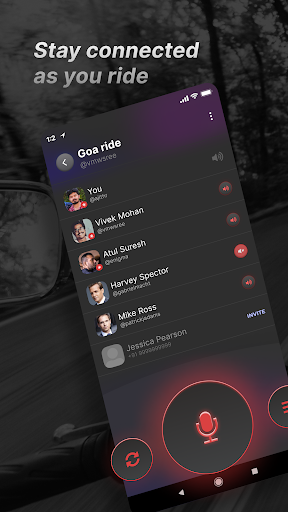 Android application Ridester : Connecting riders screenshort