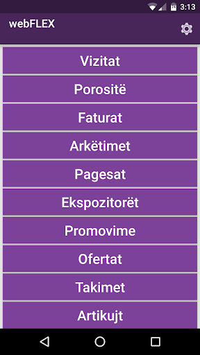 Android application webFLEX screenshort