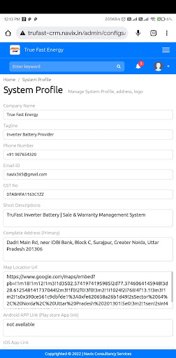 TRUFAST ENERGY PVT LTD Screen 3