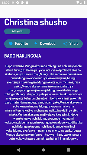Christina Shusho gospel lyrics Screen 3