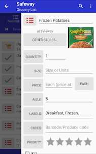 Grocery List App - rShopping