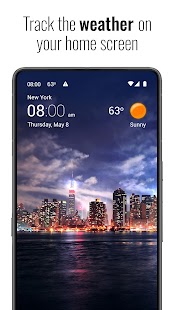Transparent clock and weather Screenshot