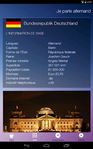 Android application Je Parle Allemand Audio cours screenshort