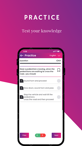 LL exam prep app for RTO Exam Screen 3