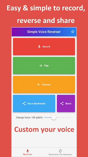 Simple Voice Reverser Screen 2