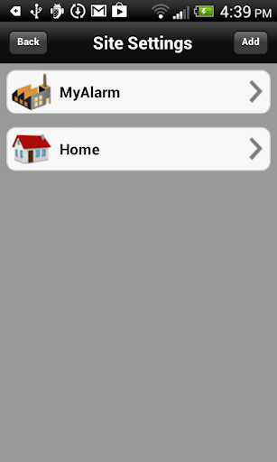 MyAlarm SMS Control Screen 3