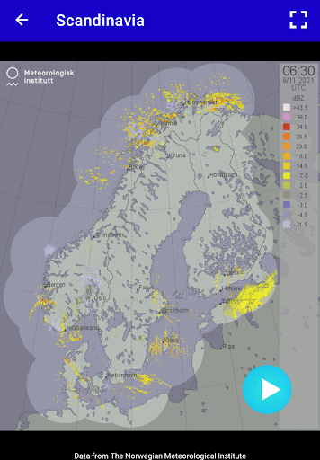Weather radar Norway Screen 2