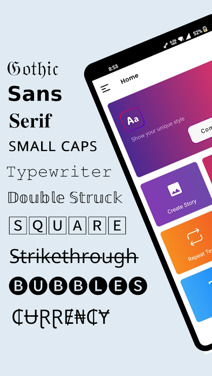 Fonts for Bio, Caption & Story - 1.1.4 - (Android)