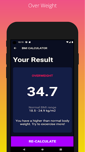 BMI Calculator Screen 3