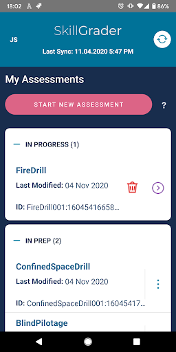 Android application SkillGrader screenshort