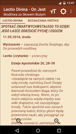Android application Lectio Divina - On Jest screenshort