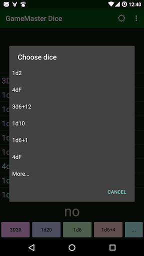 GameMaster Dice Screen 2