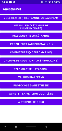Android application AnéstheVet app screenshort