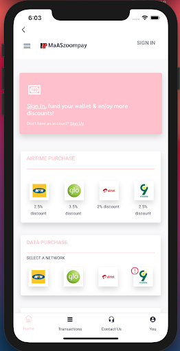 Android application MaASzoompay screenshort
