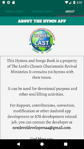 Android application The Lord's Chosen Hymns And So screenshort