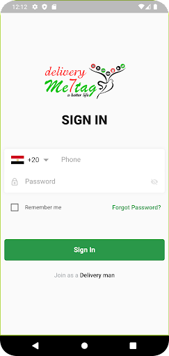 Android application Me7tag Delivery App screenshort