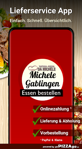 Android application Da Michele Gablingen screenshort