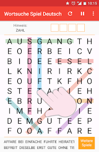Wortsuche Spiel auf Deutsch
