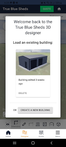 Android application True Blue Sheds, Shed Designer screenshort
