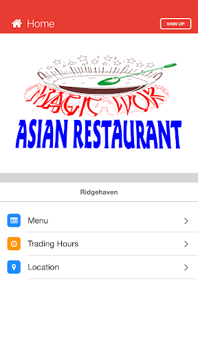 Android application Magic Wok Asian Restaurant screenshort