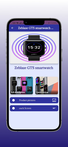 Zeblaze GTS smartwatch Guide Screen 3