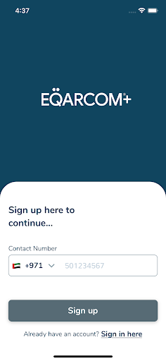 Android application Eqarcom+ Technician screenshort