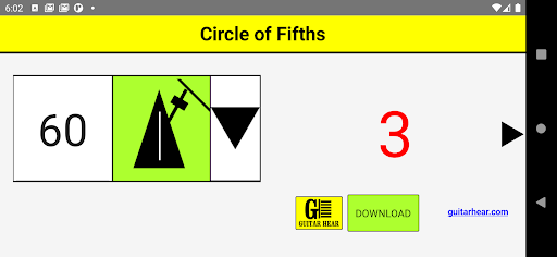 Android application Metronome (Guitar Hear) screenshort