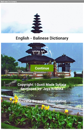 Android application English - Balinese Dictionary screenshort