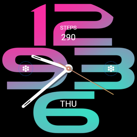 Strong Pink Blue Watch Face screenshot 4