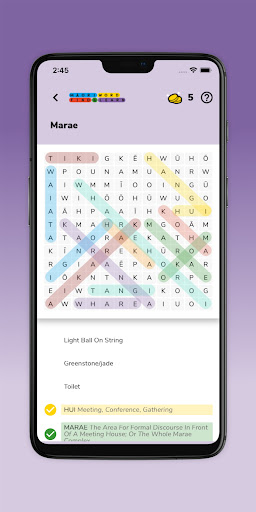 Maori Word Find Screen 2