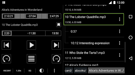 Simple Audiobook Player + Captura de tela