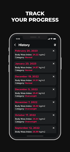 BMI Calculator & Tracker Screen 3